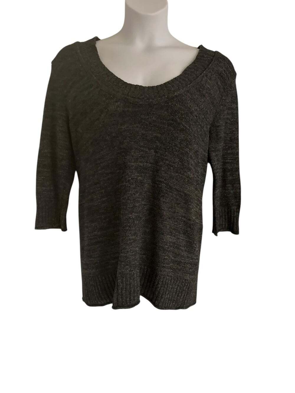 Torrid sweater Plus Size 2, 3/4 sleeve blue/gray knit * loose inner tag